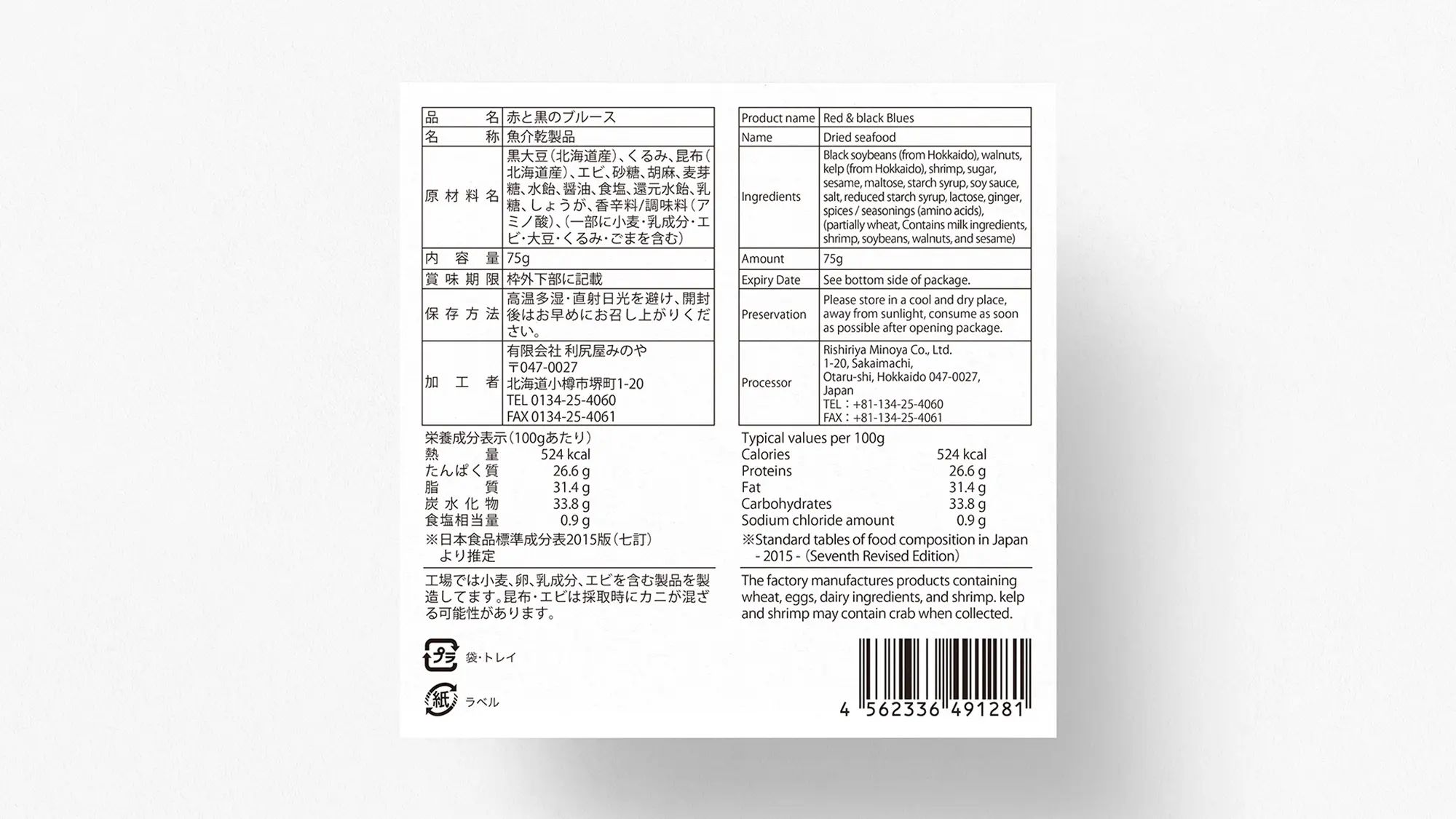 裏面の食品表示